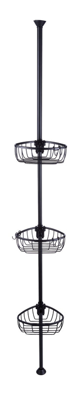 Adjustable 3-Basket Rust-Proof Aluminum Shower Pole Caddy, Various Colours