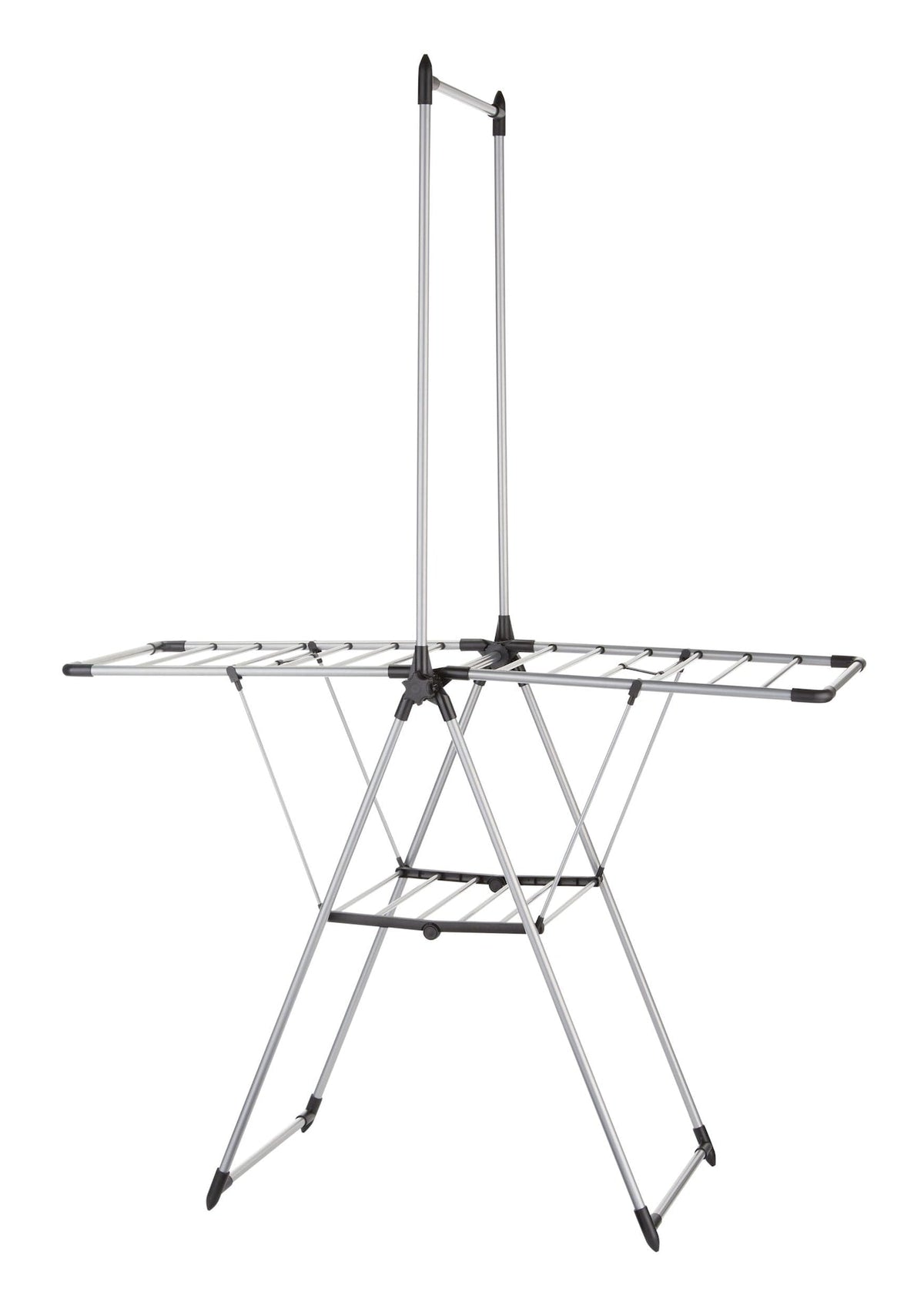 Adjustable Drying Rack with Hanger Bar, 53.5 x 23.6 x 39-in, Silver
