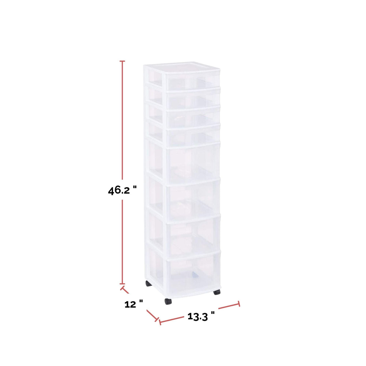 Clear 8-Drawer Storage Tower