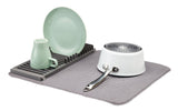 Comfort Absorbent Folding Microfibre Dish Drying Mat & Draining Rack, Grey, 20 x 16-in