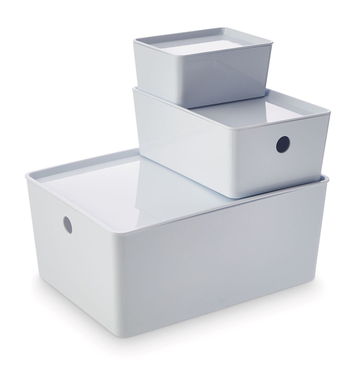 Flexible Storage Bin with Lid, White, 3.8-L