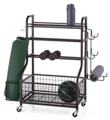 Multifunction Storage Rack with Wheels, Black