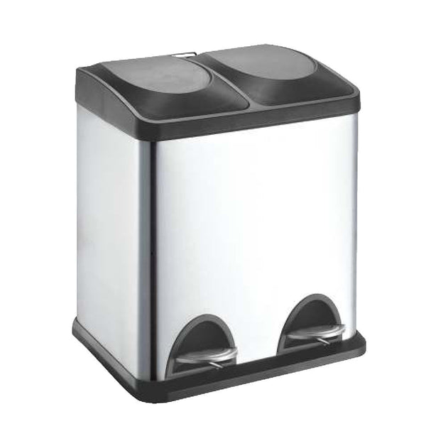 Stainless Steel Rectangular 2-Compartment Garbage Can, 2 x 15-L C9741