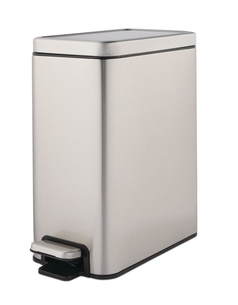 Stella Slim Stainless Steel Rectangular Step Indoor Refuse Container, 10-L K7046