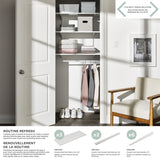 Wooden Floating Wall Shelf Board, White, 20 x 35-in