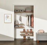 Wooden Floating Wall Shelf Board, White, 20 x 35-in