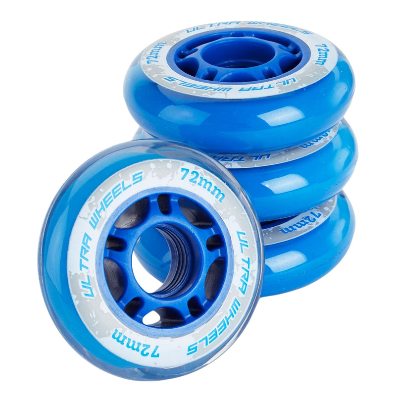 Replacement Inline Skate Wheels, Blue, 4-pk, Assorted Sizes J3979