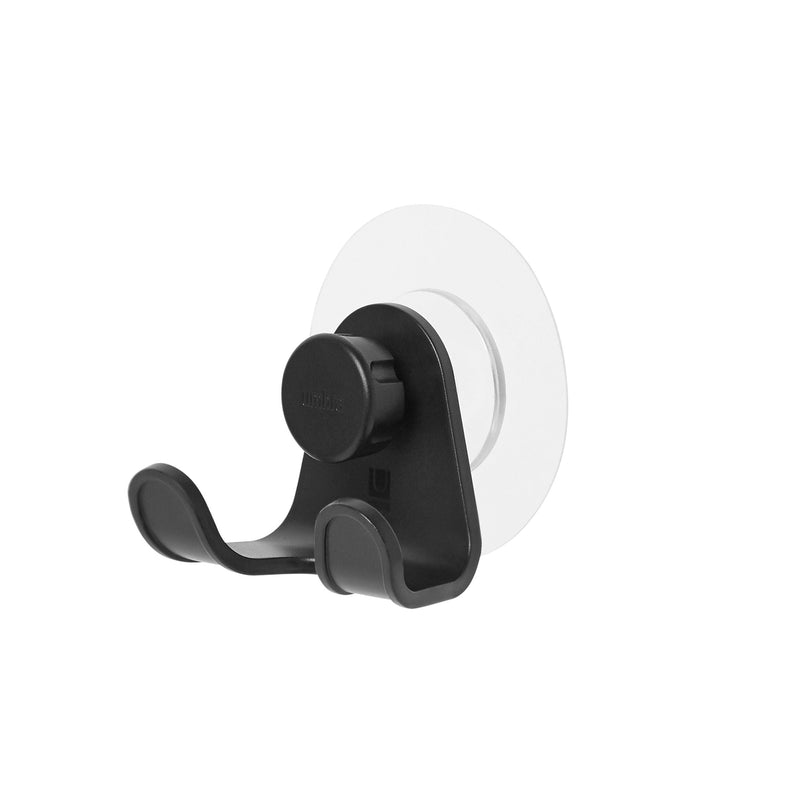 Flex Adhesive Rust-Resistant Double Shower Hook, Black Y8179