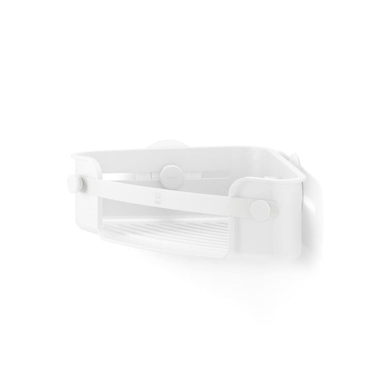Flex Gel-Lock Rust-Resistant Corner Shower Caddy, with Hooks, White V6493