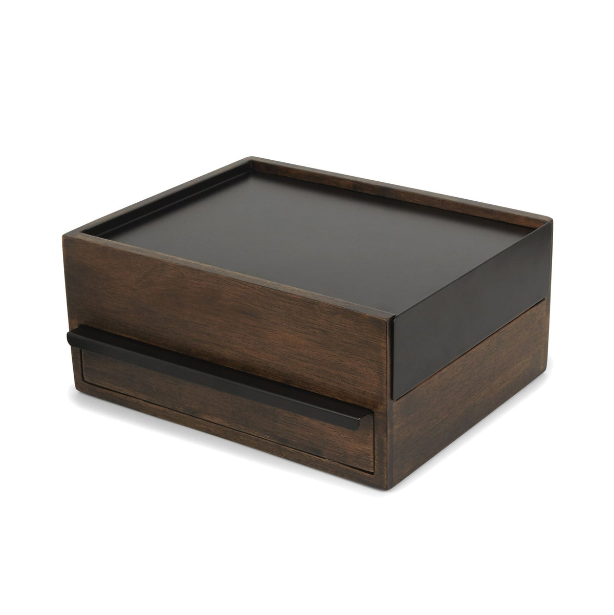 Stowit Jewelry Box, Black/Walnut