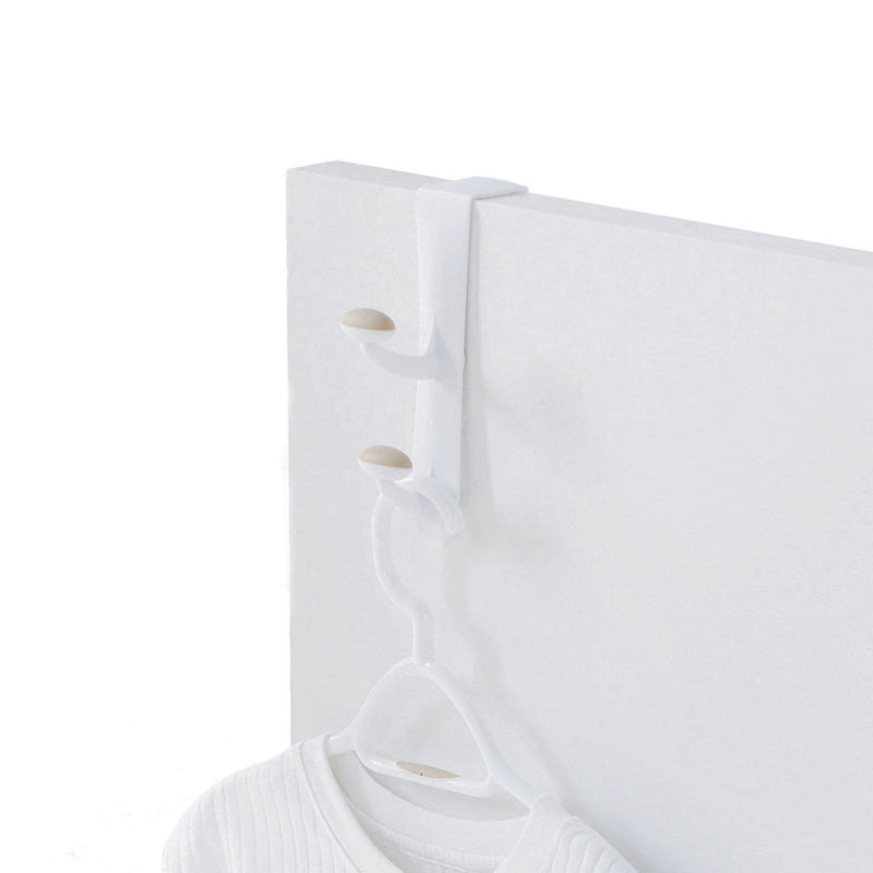 Plastic 2-Hook Over the Door Hook, White, 10-in Q8395