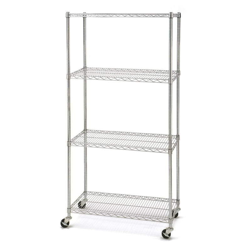 4-Tier NSF Shelving, 36-in x 18-in x 72-in, Chrome I7548