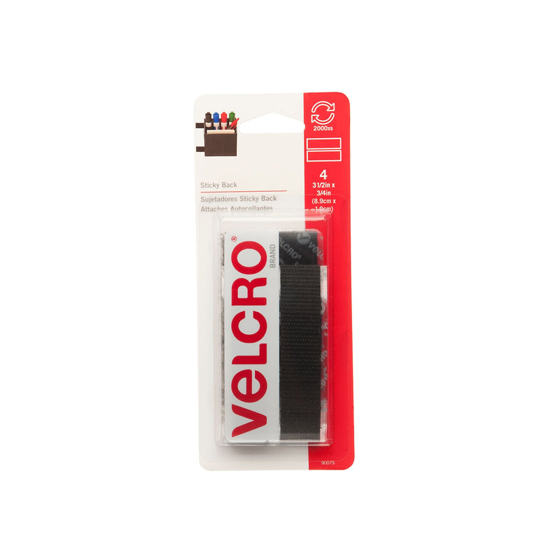 Hook-and-loop Adhesive General Purpose Sticky Back Tape, 3-1/2 x 3/4-in, 4-pk T6996