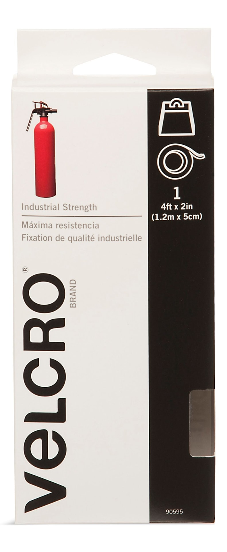 Hook-and-loop Industrial Strength Tape, White, 4-ft x 2-in, 1-pk M4146