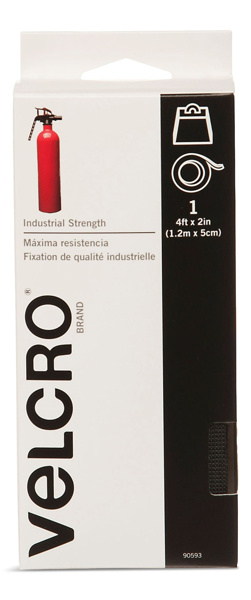 Hook-and-loop Industrial Strength Tape with Heavy Duty Adhesive, 4-ft x 2-in, 1-pk S9139
