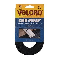 Hook-and-loop ONE-WRAP Heavy Duty Nylon Hook-and-loop Straps, Black, 12-ft x 3/4-in, 1-pk O9999