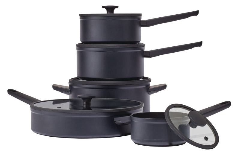 10-Piece Non-Stick Cookware Set, Black, Non-Stick Cookset, Blue, 8-pc, Aluminum Non-Stick Frypan,... Z8041