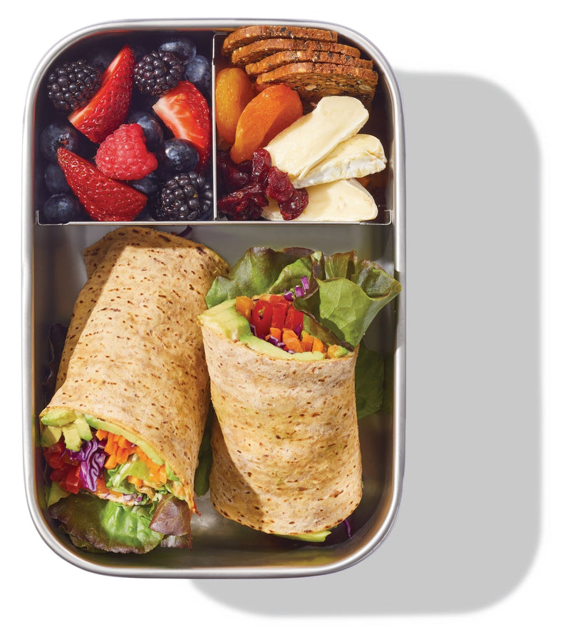 3-Compartment Stainless Bento Lunch Box Food Storage Container, Blue, 1.3-L S3275