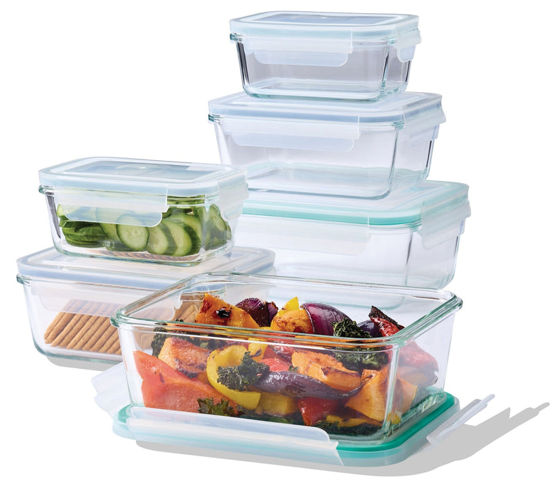 Rectangular Glass Food Storage Container Set, 12-pc X474