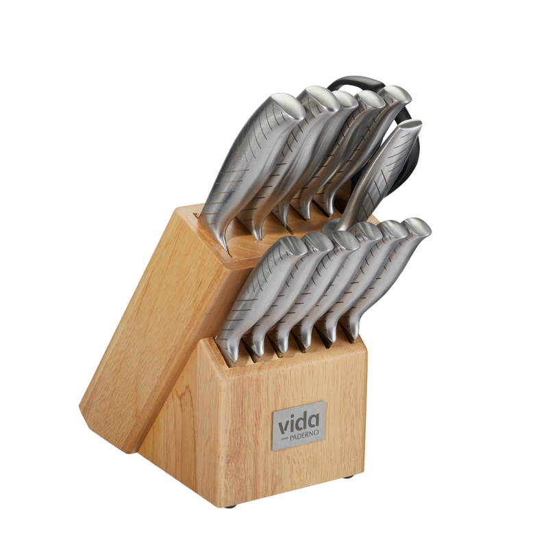 Stainless Steel Knife Block Set, Ergonomic Grip, 14-pc E5445