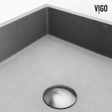Alhambra Gothic Concreto Stone 15x15-in Deep Grey Bathroom Sink/Basin with Square Vessel