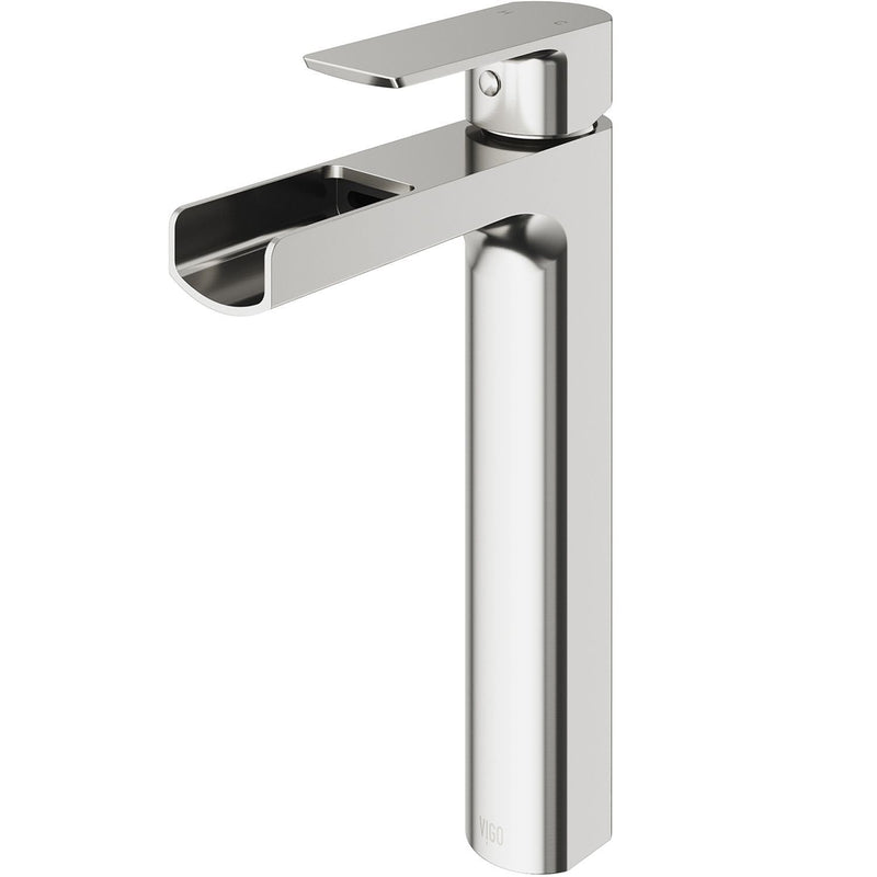 Amada 11-in Brushed Nickel Vessel Bathroom Faucet Z9502