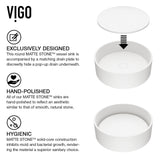 Anvil Matte Stone Round Composite Vessel Bathroom Sink/Basin with Deep Bowl, White