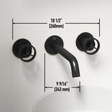 Anvil Round White Composite Bathroom Sink/Basin Set with Cass Wall Mount Faucet and Pop-Up Drain