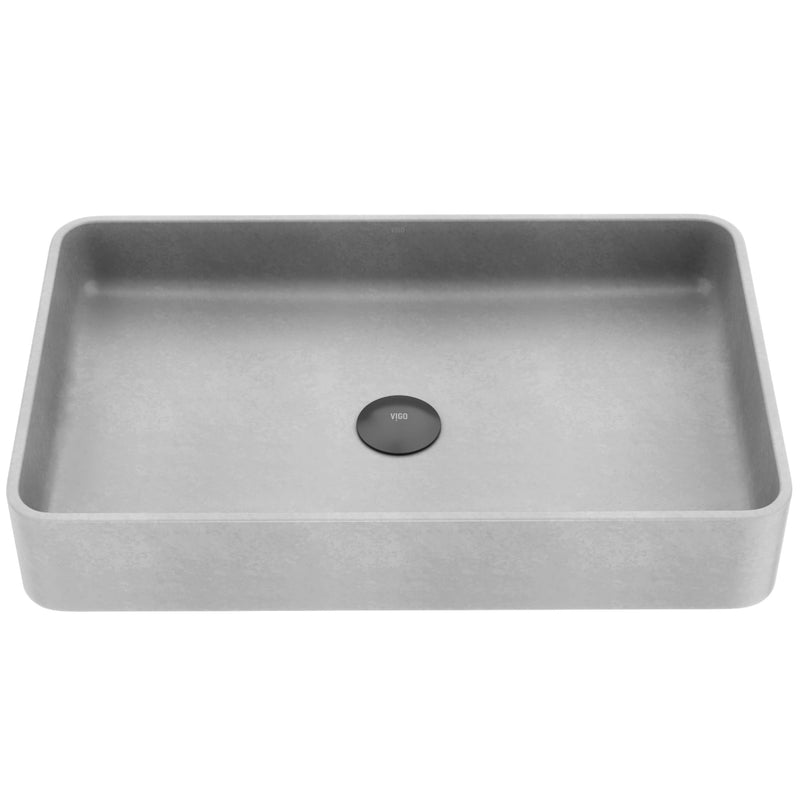 Basilica Gothic 23x14-in Deep Grey Bathroom Sink/Basin with Rectangular Vessel J0421
