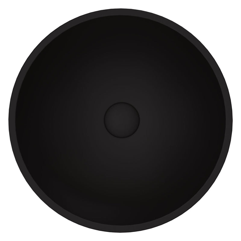 Cavalli Round Vessel Bathroom Sink/Basin with Consistent Matte Finish, Black K5523