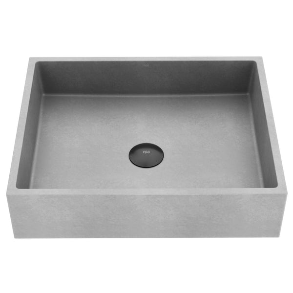 Coca Gothic 19x15-in Deep Grey Bathroom Sink/Basin with Rectangular Vessel E5475