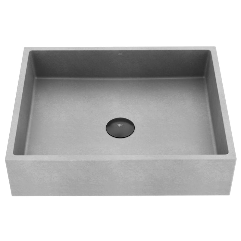 Coca Gothic 19x15-in Deep Grey Bathroom Sink/Basin with Rectangular Vessel E5475
