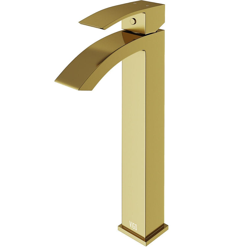 Duris Single Handle Vessel Sink Bathroom Faucet with Deck Plate, Matte BGold Z6146