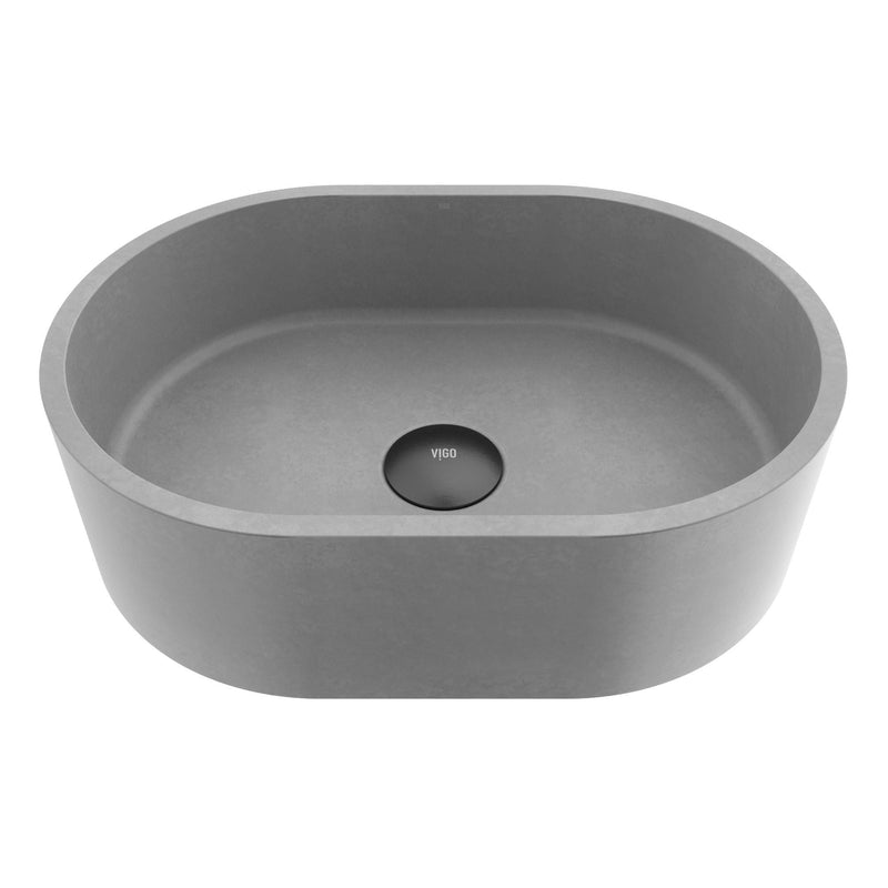 Giralda Gothic 16x11-in Deep Grey Bathroom Sink/Basin with Rectangular Vessel Q8424