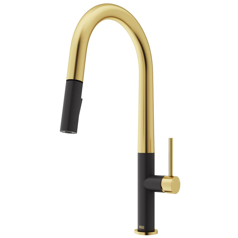 Greenwich 18-in Single-Handle Black/Gold Kitchen Faucet H4211
