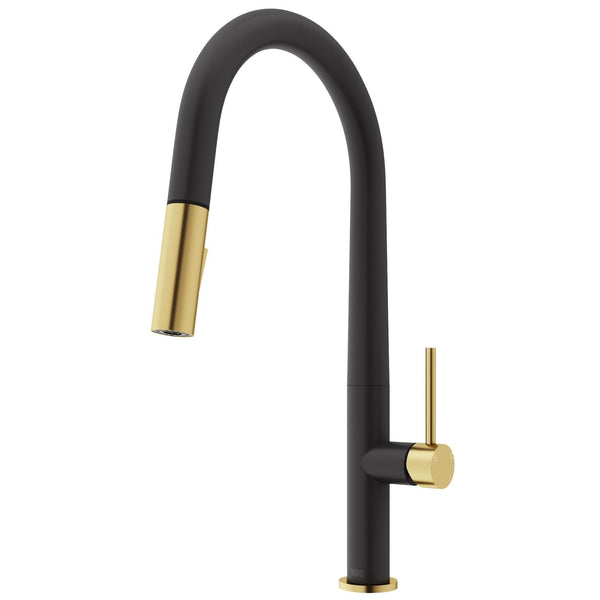 Greenwich 18-in Single-Handle Gold/Black Kitchen Faucet X7235