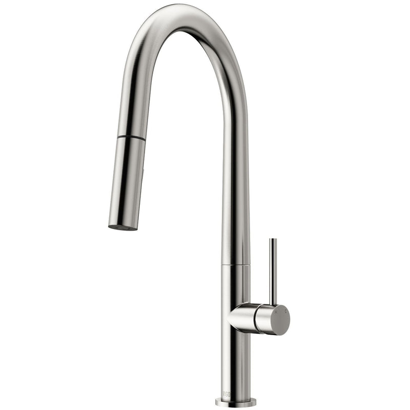 Greenwich Single Handle Pull Down Sprayer Kitchen Faucet with Deck Plate, Stainless Steel T4377