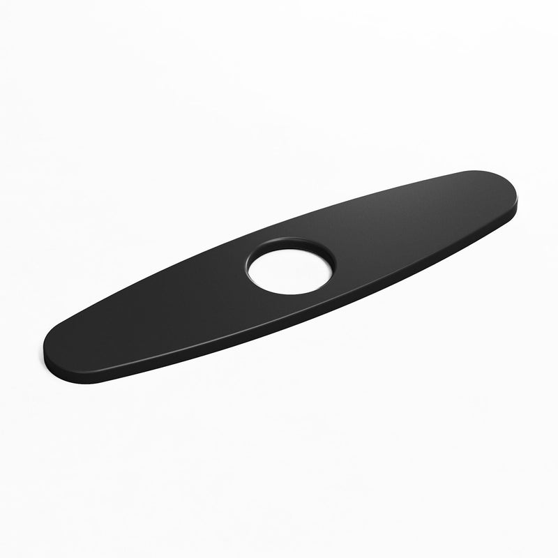 Kitchen Sink Faucet Hole Cover Deck Plate For 1 or 3 Hole, Matte Black, 10-in H1333