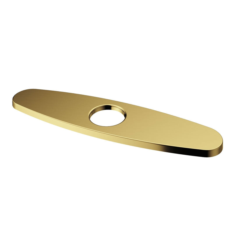 Kitchen Sink Faucet Hole Cover Deck Plate For 1 or 3 Hole, Matte Brushed Gold, 10-in W2566