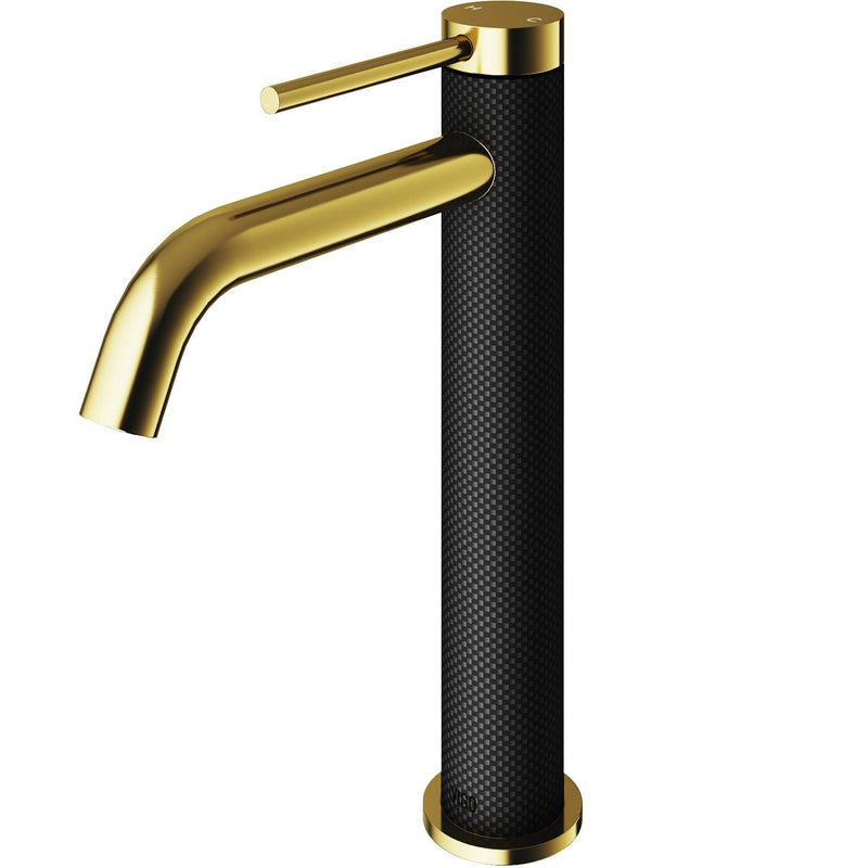 Lexington 8-in Gold/Carbon Fiber Vessel Bathroom Faucet P7100