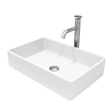 Magnolia White Bathroom Sink/Basin Set with Ruxton Faucet and Rectangular Composite Vessel