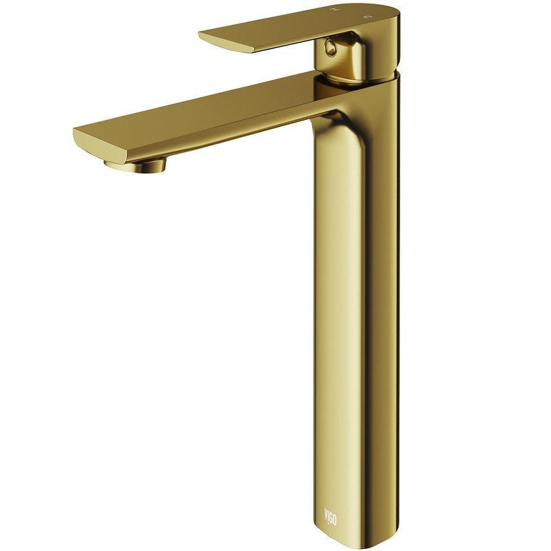 Norfolk Single Handle Vessel Single Hole Bathroom Sink Faucet, Matte Gold F1431