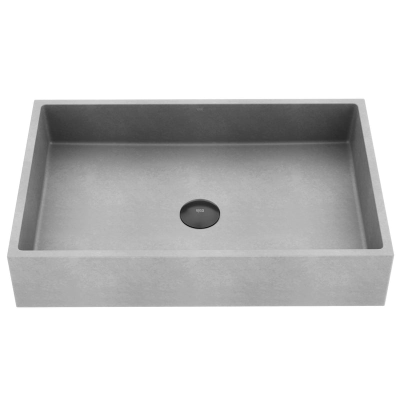 Orvieto Gothic 24x15-in Deep Grey Bathroom Sink/Basin with Rectangular Vessel B6129