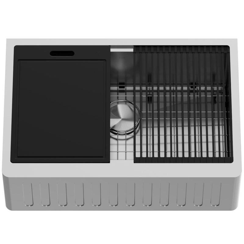Oxford 1-Bowl Stainless Steel Apron Front Farmhouse Kitchen Sink with Accessories, 30-in M5235