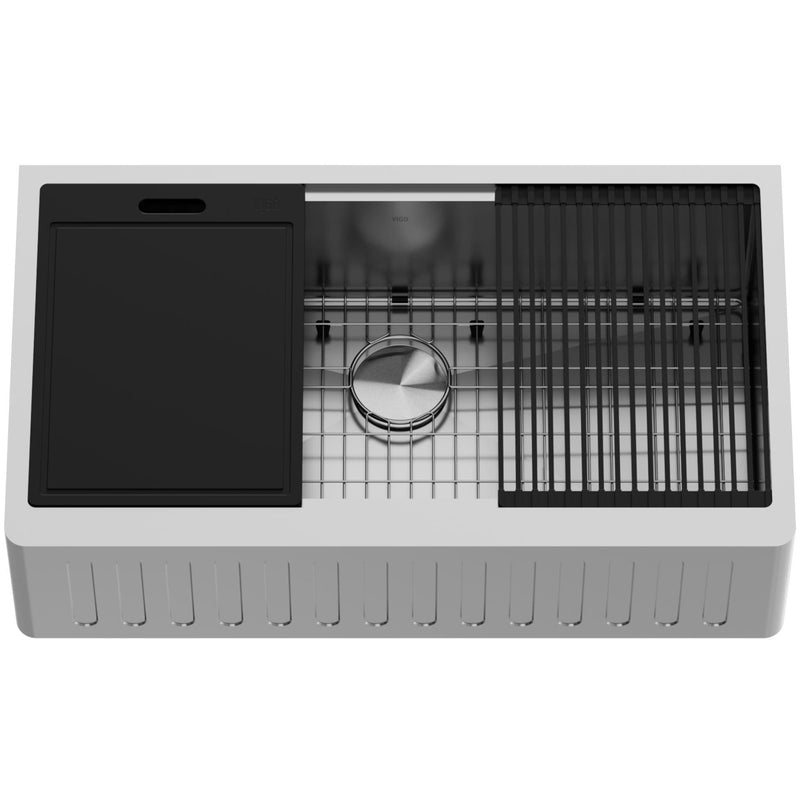 Oxford Single Farmhouse Kitchen Sink, 36-in x 21-in X1796