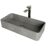 Palazzo Gothic Grey Bathroom Sink/Basin Set with Niko Faucet and Rectangular Vessel