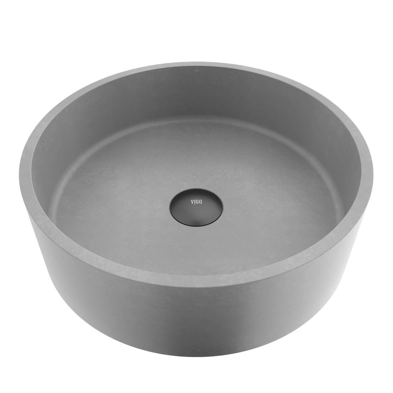 Palermo Gothic 15x15-in Deep Grey Bathroom Sink/Basin with Round Vessel V8757