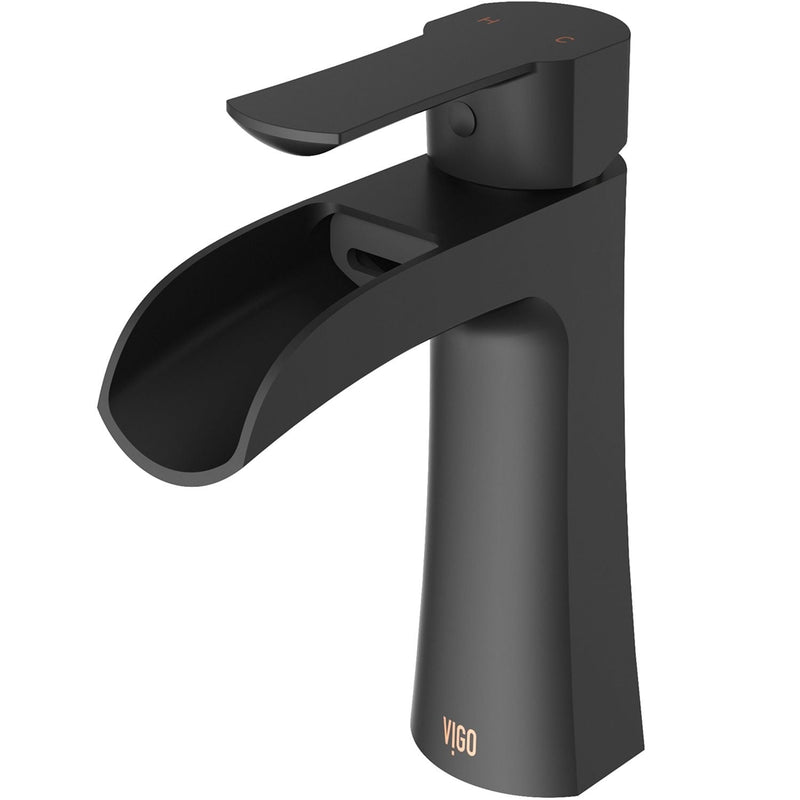 Paloma Single Handle Single Hole Bathroom Sink Faucet, WaterSense Certified, Matte Black D4307