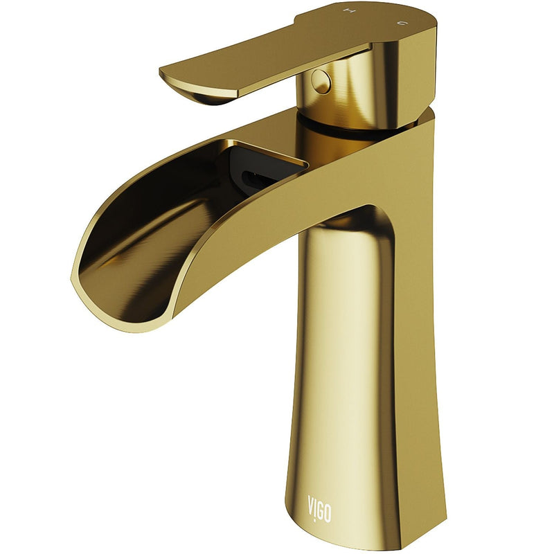 Paloma Single Handle Single Hole Bathroom Sink Faucet, WaterSense Certified, Matte Gold Z7072