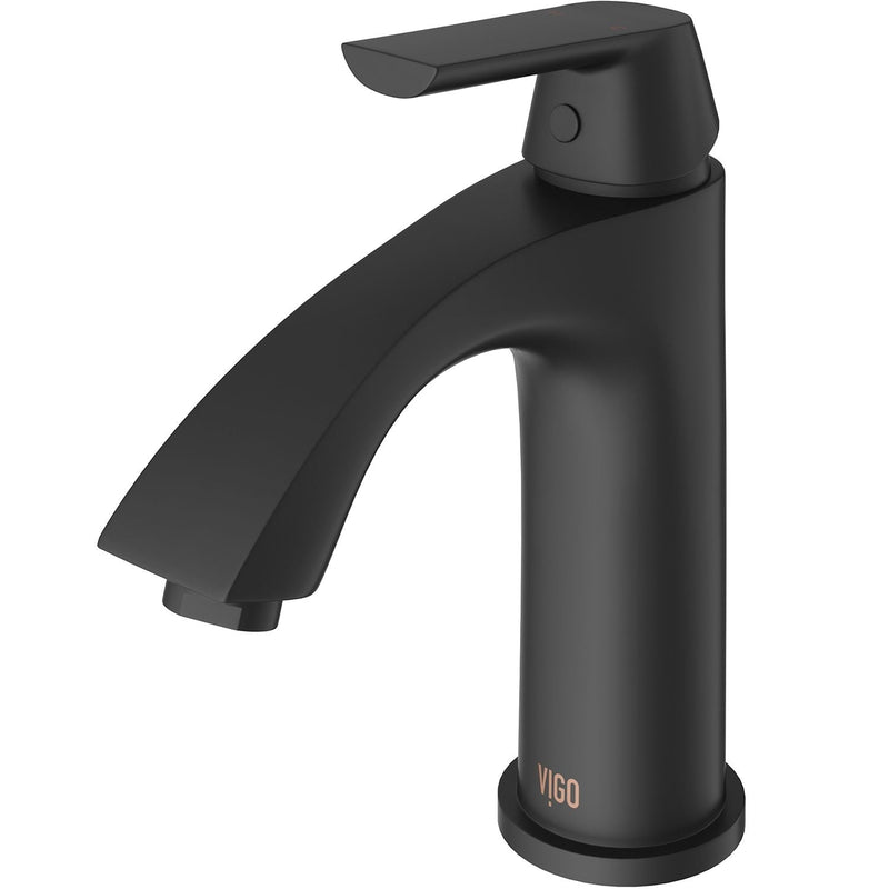 Penela Single Handle Single Hole Bathroom Sink Faucet, Matte Black P8642